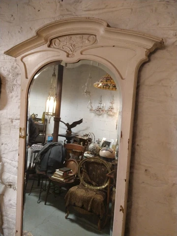 Large antique Art Nouveau wall mirror excellen in original condition by the time Cover