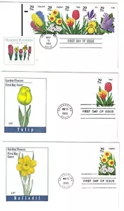 US FDC # 2760-2764A 29c Flowers Pane HF 1993, - Picture 1 of 2
