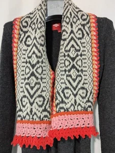 Oilily Cardigan Party HolidaySweater Wool Whimsical Warm Bib Overlay M Tie Back - Picture 1 of 16