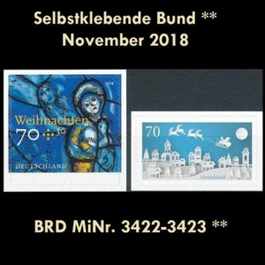 BRD MiNr. 3422-3423 ** Selbstklebende Bund November 2018, postfrisch - Picture 1 of 4
