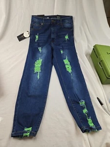 Sweet Look Jean Womens Jrs 7 Black Label Los Angeles Straight Fit Distressed - Picture 1 of 7