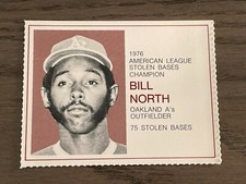 1976 Greyhound Heroes on the Base Paths Bill North Oakland Athletics (A)