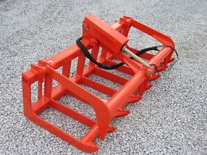 60" Single Cylinder Root Grapple Bucket Attachment Fits Skid Steer Quick Attach