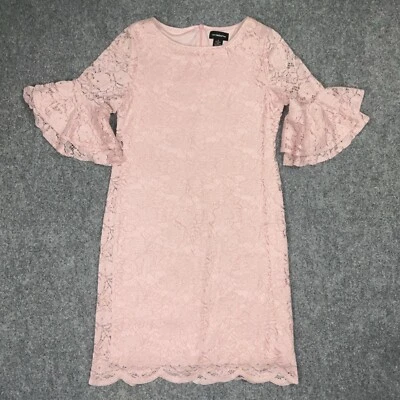 Liz Claiborne Dress Womens Size 8 Pink Lace Overlay Party Wedding Spring Easter - Image 1 of 4