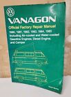 VW Volkswagen VANAGON Official Factory Repair Manual 1980-1985 & Camper