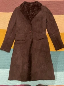 Italian Black Shesrling Suede Jacket - Picture 1 of 11