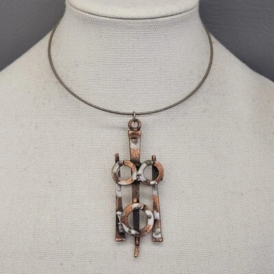 Collar Gargantilla Artesanal Hecho a Mano Steam Punk Uñas Piezas Tono Cobre Foto 1 de 4