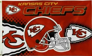 KANSAS CITY CHIEFS 3X5 FLAG MAN CAVE FLAG NEW BANNER KC USA - Picture 1 of 6