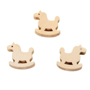 Lot 5 ou 10 Perles en Bois Cheval Nature 22mm x 20mm, Atache Tetine, bijoux - Imagen 1 de 3