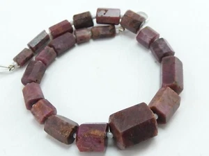 Ruby Faceted Crystal Tube Matte Polished Bead/9Inches Strand 18X14 To 6X6 MM/WM - Picture 1 of 5