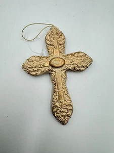 Vintage Gold Glitter Colored Celtic Cross Ornament Resin - Picture 1 of 7