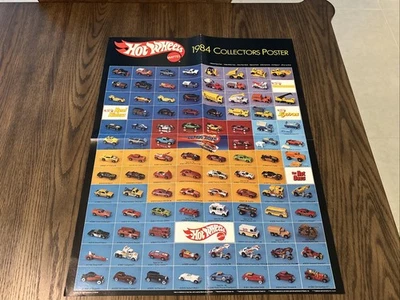 VINTAGE HOT WHEELS 1984 COLLECTOR'S POSTER  17" X 22" +ORIGINAL +SUPER NICE - Image 1 of 4
