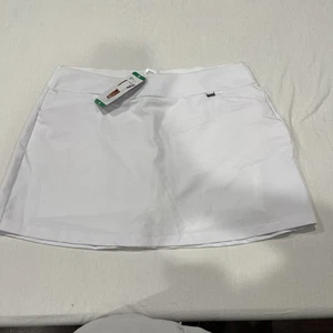 Greg Norman Damen Stretch Golf gefütterte Short mit 3 Taschen Skort, weiß, Gr. XL - Bild 1 von 6