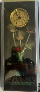 Vtg Last Supper With Fiber Optic Lighted Flower Lamp Works, Clock Needs Repair. - Picture 1 of 3