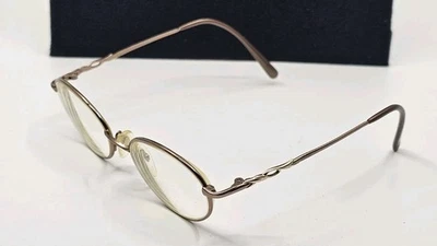 复古精工 T052 棕色椭圆形纯钛日本眼镜 50 18 135 仅框架 — 第 1/4 张图片