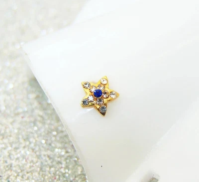 Anillo de nariz de regalo para madre indio pasador enchapado en oro 22k tornillo nariz oreja pasador Foto 1 de 4