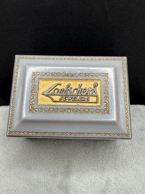 复古赛璐珞珠宝盒灰色塑料金徽章演示 — 第 1/4 张图片