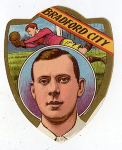 (Gd5476) J. Baines Football Shield card, Bradford City, Harry Mart Maskrey c1909 - Picture 1 of 4