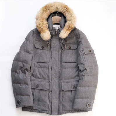 BRUNELLO CUCINELLI Iconic Down Jacket Coat Parka Cashmere Wool Grey Men's Size M - Image 1 of 4