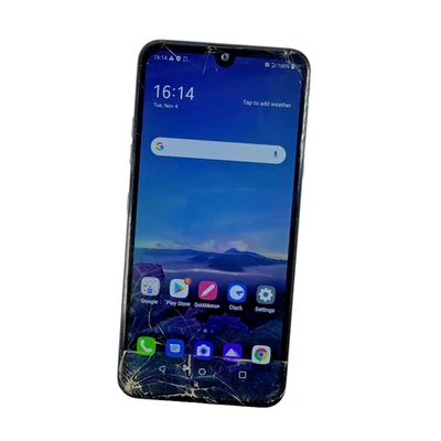 LG Q60 64GB Dual Sim Moroccan Blue Unlocked Smashed Screen Works Perfectly 525 - Image 1 of 4
