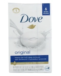 Dove Moisturizing Beauty Cream Bar Soap Original 90g (3.17 oz) 6 Pack - Picture 1 of 7