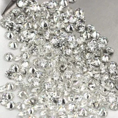 Certified 1 mm Round Cut CVD Diamond J Color SI2 Clarity 25 Pcs Diamond Lot - Image 1 of 4
