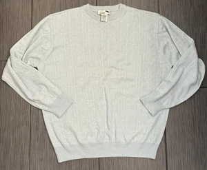 I. Levrieri Men’s Cashmere Silk Blue Cable Knit Sweater Pullover Italy Size XL - Picture 1 of 3