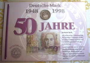 NUMISBLATT DEUTSCHE POST 3/98 " 50 JAHRE DEUTSCHE MARK  ", in Originalhülle - Bild 1 von 2