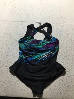 Trajes de baño para todos de una pieza talla grande 24 multicolor Swoosh cuello cruzado forrado Foto 1 de 4