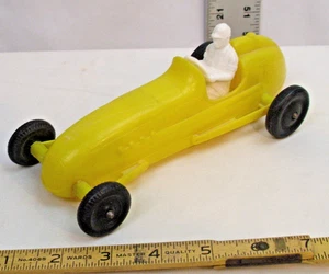 OPEN WHEEL YELLOW RACE CAR POLY PLASTIC TOY CAR 1950s - Picture 1 of 3