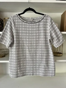 Talbot’s Tweed Short Sleeve Top Career Womens Black And White Size Medium - Picture 1 of 7