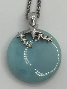 Marahlago Sterling Silver Larimar Star Design Pendant Necklace - Picture 1 of 12
