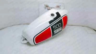 Yamaha Xt 500 Tt 500 1977's Model White And Red Painted Steel Petrol Tank - image 1 of 4