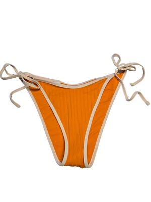 Top ou parte inferior de biquíni listrado texturizado laranja e branco American Eagle Aerie novo com etiquetas - Imagem 1 de 4