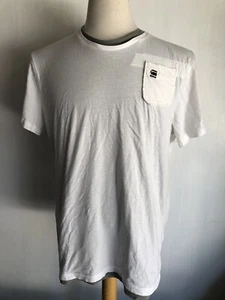 G-STAR RAW CORRECT LINE Men's White (Grey Layered) Pocket T-Shirt Size XL - Picture 1 of 6