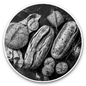 2 x Vinyl Stickers 20cm (bw) - Rustic Loaves of Bread Baker Chef #42518 - Afbeelding 1 van 8