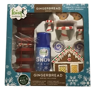 Kit Jardín Hadas Pan de Jengibre Serie 14 piezas Artesanía de Navidad Crear Nieve en Lata Nuevo Foto 1 de 3