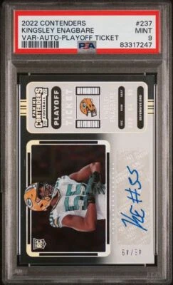 KINGSLEY ENAGBARE 2022 CONTENDERS VARIATION PLAYOFF TICKET AUTO RC /49 PSA 9 - Image 1 of 2