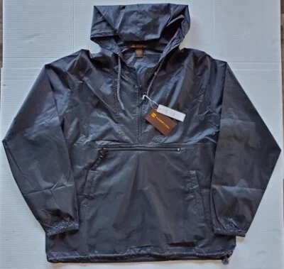 Pulôver Harriton masculino leve bolsos frontais Welt jaqueta com capuz azul marinho médio - Imagem 1 de 4