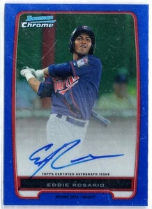 /150 Eddie Rosario Twins Braves 2012 Bowman Blue REF chrome RC Rookie AUTO SP - Picture 1 of 2
