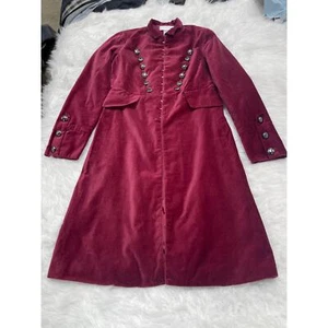 Newport News Velvet Pirate Military Jacket Steampunk Goth Vintage Sz 10 - Picture 1 of 3