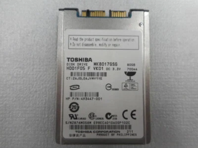 MK8017GSG 80GB MICROSATA 5400RPM 8MM HIGH 1.5 GB/S 8MB - Image 1 of 4