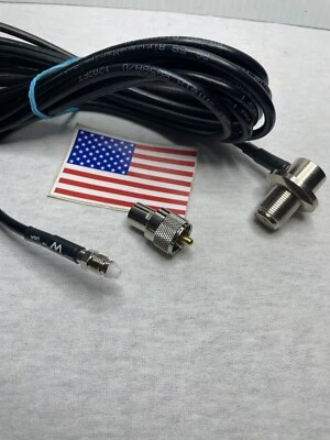 16' UHF VHF PL259 to SO239 bulkhead 90° for car radio Mobile Antenna EZ Install - Image 1 of 2