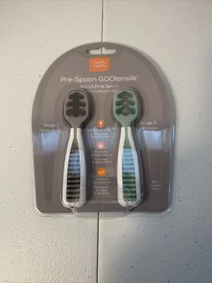 NumNum Pre-Cuchara GOOtensils | Juego de cuchara para bebé (primera etapa + segunda etapa) | BPA Foto 1 de 2