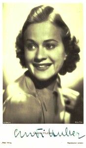 Gusti Huber Original Signature On Ross Card No. 8916 E