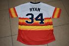 New!! Nolan Ryan Houston Astros Orange Rainbow Pull-Over Baseball Jersey XL