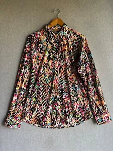 Wrangler Pearl Snap Shirt Womens Large Sequins Long Sleeve Rodeo Cowgirl - Picture 1 of 12