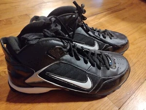 Nike Land Shark Football Cleats Size 9 318731-011 Black/White Excellent Cond. - Picture 1 of 6