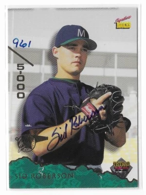 1995 Signature Rookies Autograph #76 Sid Roberson /5,000 Milwaukee Brewers RC - Image 1 of 2