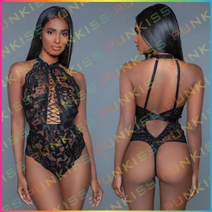 BeWicked Halter Satin Lace Up Sexy Lingerie💋Floral Babydoll Lingerie Underwear - Picture 1 of 4